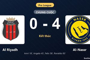 Thống kê trận đấu Al Riyadh 0-4 Al-Nassr: Al-Nassr thắng đậm thuyết phục