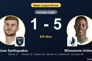 Thua đậm Minnesota United FC, San Jose Earthquakes vẫn cùng đối thủ giành vé vào vòng 1/16