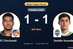 Chia điểm FC Cincinnati, Seattle Sounders giành vé vào vòng 1/16 MLS