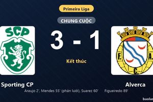 Thống kê trận đấu Sporting CP 3-1 Alverca: L. Suarez tỏa sáng, Sporting CP giành trọn 3 điểm