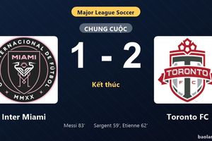 Thống kê trận đấu Inter Miami 1-2 Toronto FC: D. Etienne tỏa sáng, Toronto FC giành trọn 3 điểm