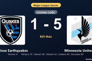 Thống kê trận đấu San Jose Earthquakes 1-5 Minnesota United FC: Minnesota United FC ngược dòng ngoạn mục