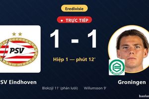 TRỰC TIẾPTrực tiếp PSV Eindhoven vs Groningen: PSV Eindhoven gỡ hòa 1-1
