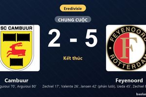 Thống kê trận đấu Cambuur 2-5 Feyenoord: Feyenoord thắng đậm thuyết phục