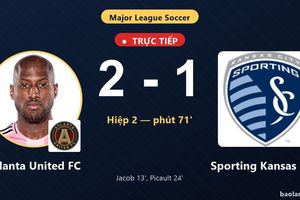 TRỰC TIẾPTrực tiếp Atlanta United FC vs Sporting Kansas City: Sporting Kansas City rút ngắn cách biệt 2-1