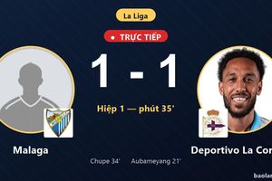 TRỰC TIẾPTrực tiếp Malaga vs Deportivo La Coruna: Malaga gỡ hòa 1-1