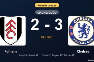 Thống kê trận đấu Fulham 2-3 Chelsea: C. Palmer tỏa sáng, Chelsea giành trọn 3 điểm