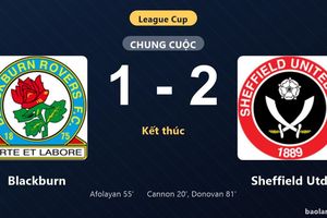 Thống kê trận đấu Blackburn 1-2 Sheffield Utd: R. Donovan tỏa sáng, Sheffield Utd giành chiến thắng, đi tiếp