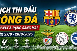 Lịch thi đấu bóng đá hôm nay 27/8 và rạng sáng 28/8: Barcelona, Chelsea ra sân