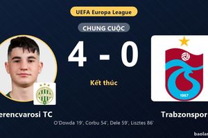 Thắng đậm Trabzonspor 4-0, Ferencvarosi TC giành vé vào vòng phân hạng Europa League