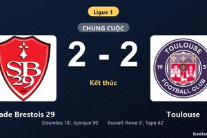 Thống kê trận đấu Stade Brestois 29 2-2 Toulouse: Màn rượt đuổi tỷ số mãn nhãn