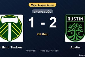 Thống kê trận đấu Portland Timbers 1-2 Austin: O. Svatok tỏa sáng, Austin giành trọn 3 điểm