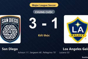 Thống kê trận đấu San Diego 3-1 Los Angeles Galaxy: A. Pellegrino tỏa sáng, San Diego giành trọn 3 điểm