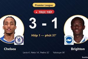 TRỰC TIẾPTrực tiếp Chelsea vs Brighton: Hết hiệp 1, Chelsea dẫn 3-1