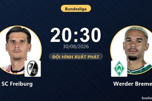 TRỰC TIẾPTrực tiếp SC Freiburg vs Werder Bremen: Thế trận cân bằng sau hơn 10 phút, chưa có bàn thắng