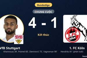 Thắng đậm 1. FC Köln 4-1, VfB Stuttgart tạo màn trình diễn ấn tượng tại MHPArena