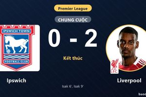 Isak lập cú đúp chớp nhoáng, Liverpool đánh bại Ipswich 0-2 tại Portman Road