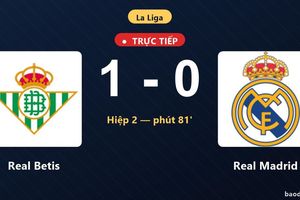 TRỰC TIẾPTrực tiếp Real Betis vs Real Madrid: Real Madrid bị VAR từ chối bàn thắng