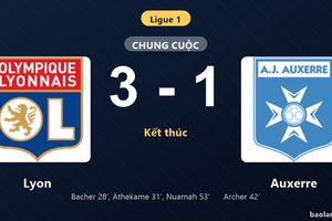 Thống kê trận đấu Lyon 3-1 Auxerre: Ernest Nuamah tỏa sáng, Lyon giành trọn 3 điểm