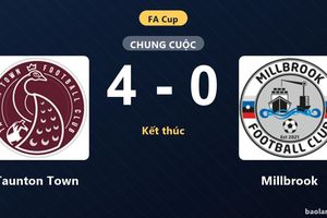 Đánh bại Millbrook 4-0, Taunton Town thị uy sức mạnh tại FA Cup
