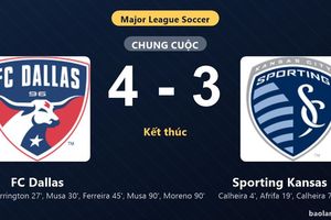 Thống kê trận đấu FC Dallas 4-3 Sporting Kansas City: FC Dallas ngược dòng ngoạn mục
