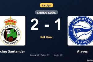 Thống kê trận đấu Racing Santander 2-1 Alaves: Racing Santander ngược dòng ngoạn mục