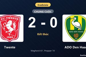 Thống kê trận đấu Twente 2-0 ADO Den Haag: Robin Propper tỏa sáng, Twente giành trọn 3 điểm
