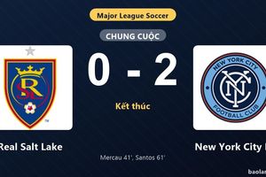 Thống kê trận đấu Real Salt Lake 0-2 New York City FC: Luighi Hanri Sousa Santos tỏa sáng, New York City FC giành trọn 3 điểm