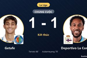 Aubameyang giật lại một điểm cho Deportivo La Coruna, Getafe lỡ cơ hội bứt phá