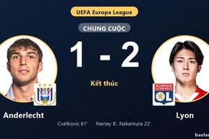Hạ Anderlecht ngay tại Lotto Park, Lyon khởi đầu thuận lợi ở Europa League