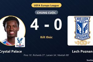 Vùi dập Lech Poznan 4-0, Crystal Palace có khởi đầu như mơ tại Europa League