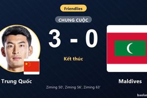 Ziming lập hat-trick chớp nhoáng, Trung Quốc thắng giòn giã Maldives