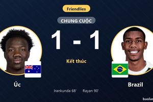 Đánh rơi chiến thắng ở phút 90, Úc chia điểm với Brazil