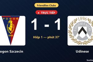 TRỰC TIẾPTrực tiếp Pogon Szczecin vs Udinese: Hiệp 2 bắt đầu, hòa 1-1