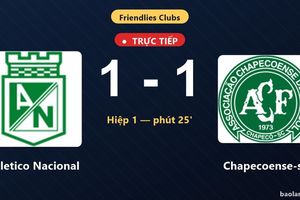 TRỰC TIẾPTrực tiếp Atletico Nacional vs Chapecoense-sc: Hiệp 2 bắt đầu, hòa 1-1
