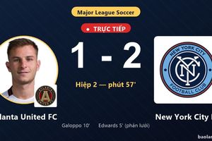TRỰC TIẾPTrực tiếp Atlanta United FC vs New York City FC: New York City FC vượt lên dẫn trước