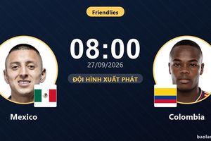 TRỰC TIẾPTrực tiếp Mexico vs Colombia: Đội hình xuất phát