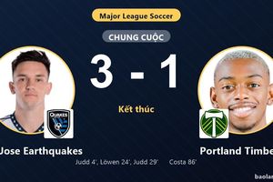 Hạ Portland Timbers 3-1, San Jose Earthquakes cùng đối thủ giành vé vào vòng 1/16