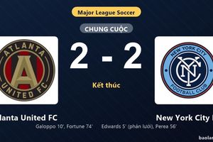 Thống kê trận đấu Atlanta United FC 2-2 New York City FC: Màn rượt đuổi tỷ số mãn nhãn