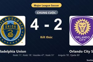 Thống kê trận đấu Philadelphia Union 4-2 Orlando City SC: Milan Iloski tỏa sáng, Philadelphia Union giành trọn 3 điểm