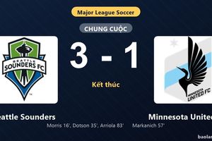 Thống kê trận đấu Seattle Sounders 3-1 Minnesota United FC: Paul Arriola tỏa sáng, Seattle Sounders giành trọn 3 điểm