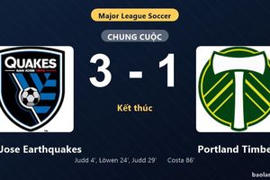 Thống kê trận đấu San Jose Earthquakes 3-1 Portland Timbers: Preston Judd tỏa sáng, San Jose Earthquakes giành trọn 3 điểm