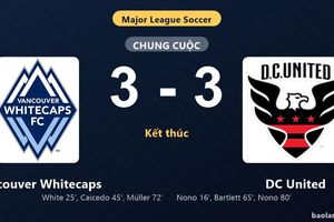 Thống kê trận đấu Vancouver Whitecaps 3-3 DC United: Màn rượt đuổi tỷ số mãn nhãn