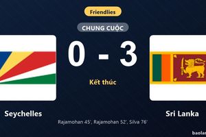 Thống kê trận đấu Seychelles 0-3 Sri Lanka: Sri Lanka thắng đậm thuyết phục