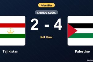 Đánh bại Tajikistan 4-2, Palestine tạo đà hưng phấn ở trận giao hữu