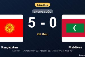 Thống kê trận đấu Kyrgyzstan 5-0 Maldives: Kyrgyzstan thắng đậm thuyết phục