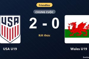Thống kê trận đấu USA U19 2-0 Wales U19: USA U19 giành chiến thắng chung cuộc