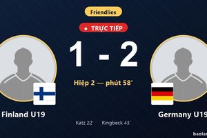 TRỰC TIẾPTrực tiếp Finland U19 vs Germany U19: Germany U19 vượt lên dẫn trước