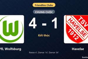Thống kê trận đấu VfL Wolfsburg 4-1 Havelse: VfL Wolfsburg thắng đậm thuyết phục