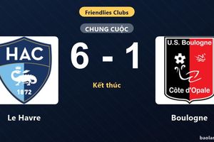 Le Havre thắng áp đảo 6-1, Boulogne nhận thất bại nặng nề ở trận giao hữu